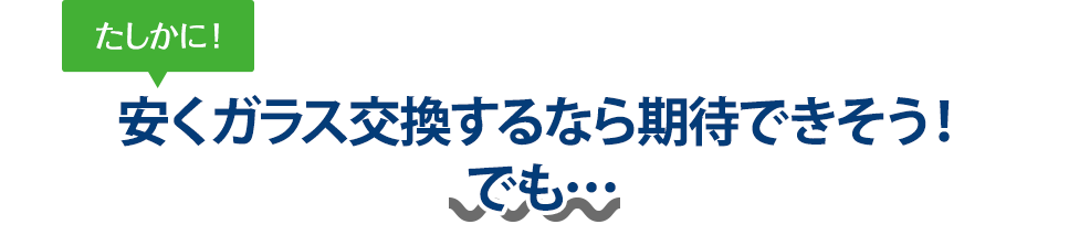 たしかに！ 安くガラス交換するならノーバスナガノさんは期待できそう！でも…